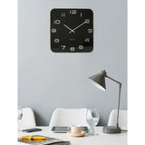 Black Vintage Square wall clock styled on a wall