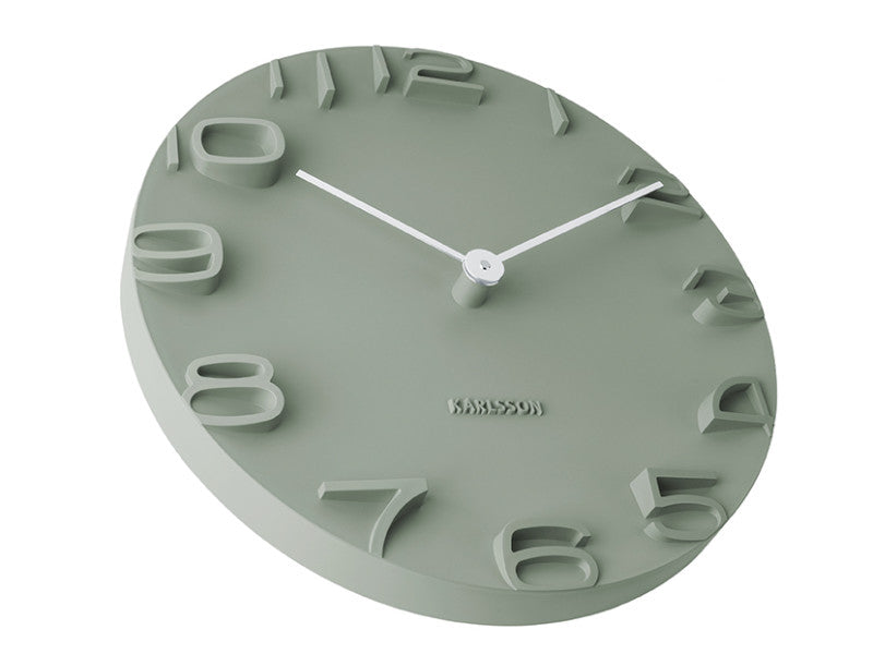On The Edge Wall Clock - Black / White / Warm Grey / Jungle Green (42cm)
