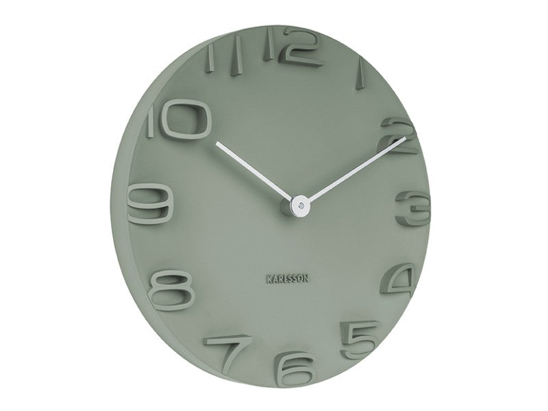 On The Edge Wall Clock - Black / White / Warm Grey / Jungle Green (42cm)