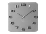 Karlsson Vintage Square wall clock in grey with glass face, 35cm