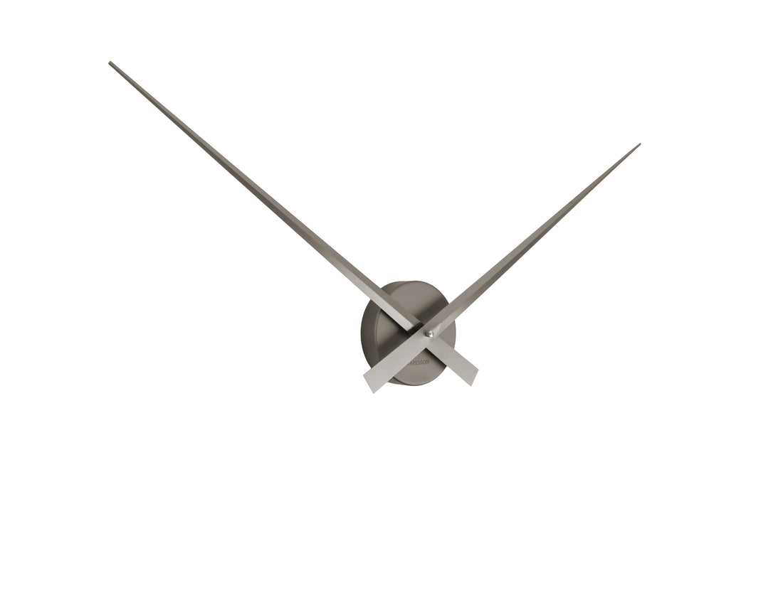 Little Big Time Wall Clock by Karlsson in metallic dark grey, large size, angled view