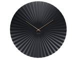 Karlsson Sensu XL wall clock in black pleated steel