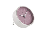 Karlsson Minimal Alarm Clock in Purple, nickel and glass silent sweep