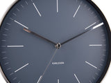 Karlsson Minimal Wall Clock in Night Blue, 27.5cm steel frame silent sweep