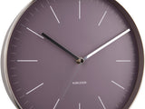 Karlsson Minimal Wall Clock in Purple, 27.5cm steel frame silent sweep