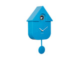 Karlsson Modern Cuckoo Clock in Bright Blue, Nordic wall clock with birdsong
