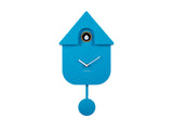 Karlsson Modern Cuckoo Clock in Bright Blue, Nordic wall clock with birdsong