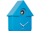 Karlsson Modern Cuckoo Clock in Bright Blue, Nordic wall clock with birdsong