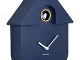 Karlsson Modern Cuckoo Clock in Dark Blue, Nordic wall clock with birdsong