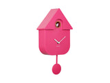 Karlsson Modern Cuckoo Clock in Bright Pink, Nordic wall clock with birdsong