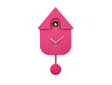 Karlsson Modern Cuckoo Clock in Bright Pink, Nordic wall clock with birdsong