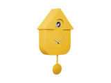 Karlsson Modern Cuckoo Clock in Bright Yellow, Nordic wall clock with birdsong