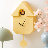 Karlsson Modern Cuckoo Clock in Soft Yellow, Nordic wall clock with birdsong