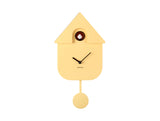 Karlsson Modern Cuckoo Clock in Soft Yellow, Nordic wall clock with birdsong