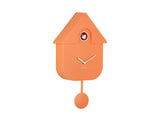 Karlsson Modern Cuckoo Clock in Bright Orange, Nordic wall clock with birdsong