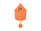 Karlsson Modern Cuckoo Clock in Bright Orange, Nordic wall clock with birdsong