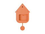 Karlsson Modern Cuckoo Clock in Bright Orange, Nordic wall clock with birdsong