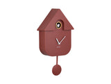 Karlsson Modern Cuckoo Clock in Red Ochre, Nordic wall clock with birdsong