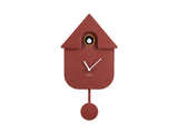 Karlsson Modern Cuckoo Clock in Red Ochre, Nordic wall clock with birdsong
