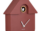 Karlsson Modern Cuckoo Clock in Red Ochre, Nordic wall clock with birdsong