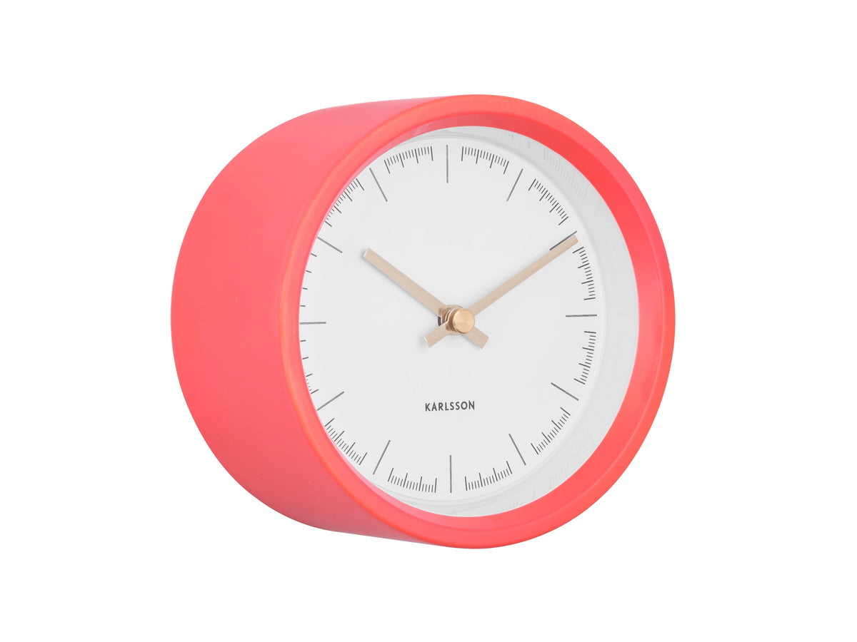 Karlsson Dense wall clock in Coral Pink, 12.5cm rubber rim