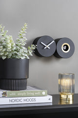 Karlsson Duo Cuckoo Clock in Matte Black, modern birdsong wall clock