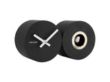 Karlsson Duo Cuckoo Clock in Matte Black, modern birdsong wall clock