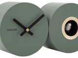 Karlsson Duo Cuckoo Clock in Matte Green, modern birdsong wall clock