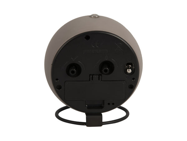 Karlsson Nirvana Globe Alarm Clock in dark warm grey, side profile