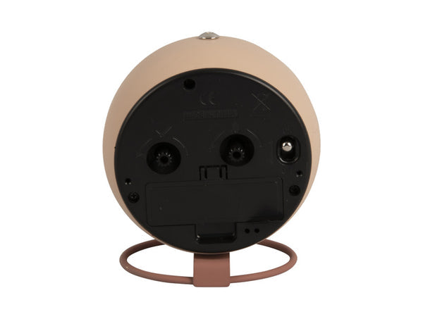 Karlsson Nirvana Globe Alarm Clock in sand brown, side profile