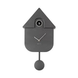 Karlsson Modern Cuckoo Clock in Metallic Dark Grey, Nordic wall clock with birdsong