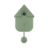 Karlsson Modern Cuckoo Clock in Metallic Jungle Green, Nordic wall clock with birdsong