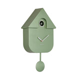 Karlsson Modern Cuckoo Clock in Metallic Jungle Green, Nordic wall clock with birdsong