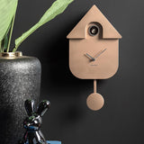 Karlsson Modern Cuckoo Clock in Metallic Rose Gold, Nordic wall clock with birdsong