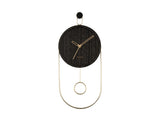 Karlsson Swing pendulum wall clock in black wood veneer, 46cm
