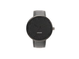 Karlsson Mr Black Steel men's watch with black leather strap on wrist