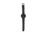 Karlsson Mr Black Steel men's watch with black leather strap on wrist