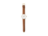 Karlsson Mr White Steel men's watch with gold-toned case, white dial and tan leather strap