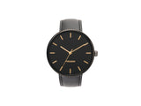 Karlsson Minimal men's watch in black with black case and black leather strap