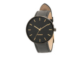 Karlsson Minimal men's watch in black with black case and black leather strap