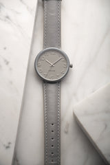 Karlsson Ms Grey womens watch with stainless steel case and grey leather strap