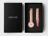 Karlsson Ms Pink watch with pink leather strap and stainless steel case