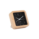 Karlsson Neat Square bamboo alarm clock in black, 9cm