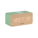 Karlsson Block LED alarm clock in jungle green with USB phone charger