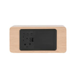 Side view of the light wood Block LED alarm clock