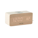 Karlsson Block LED alarm clock in white with USB phone charger