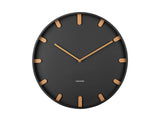 Karlsson Grace wall clock in black with wood accented hands, 40cm