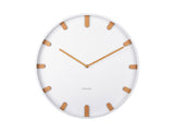Karlsson Grace wall clock in white with wood accented hands, 40cm