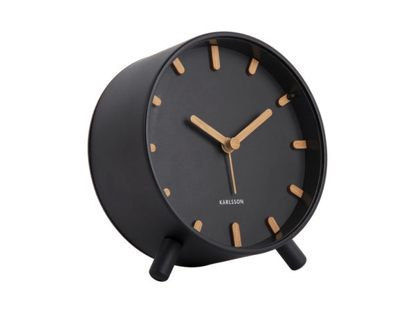 Karlsson Grace Alarm Clock in black on a white background