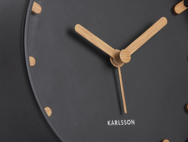 Karlsson Grace Alarm Clock in black, side profile